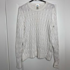 Old Navy Stretch Knit White Sweater Size XL